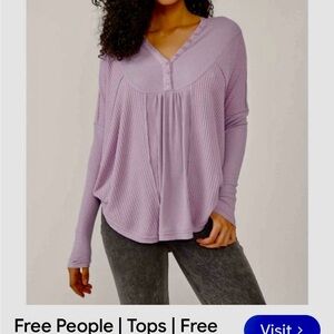 Free People Lilac Waffle Knit Top